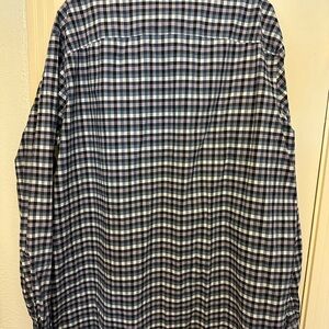 Perry Ellis Navy and White Plaid Shirt